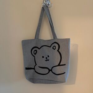 💜5 for $25 Gray Tote Bag with Bear Design